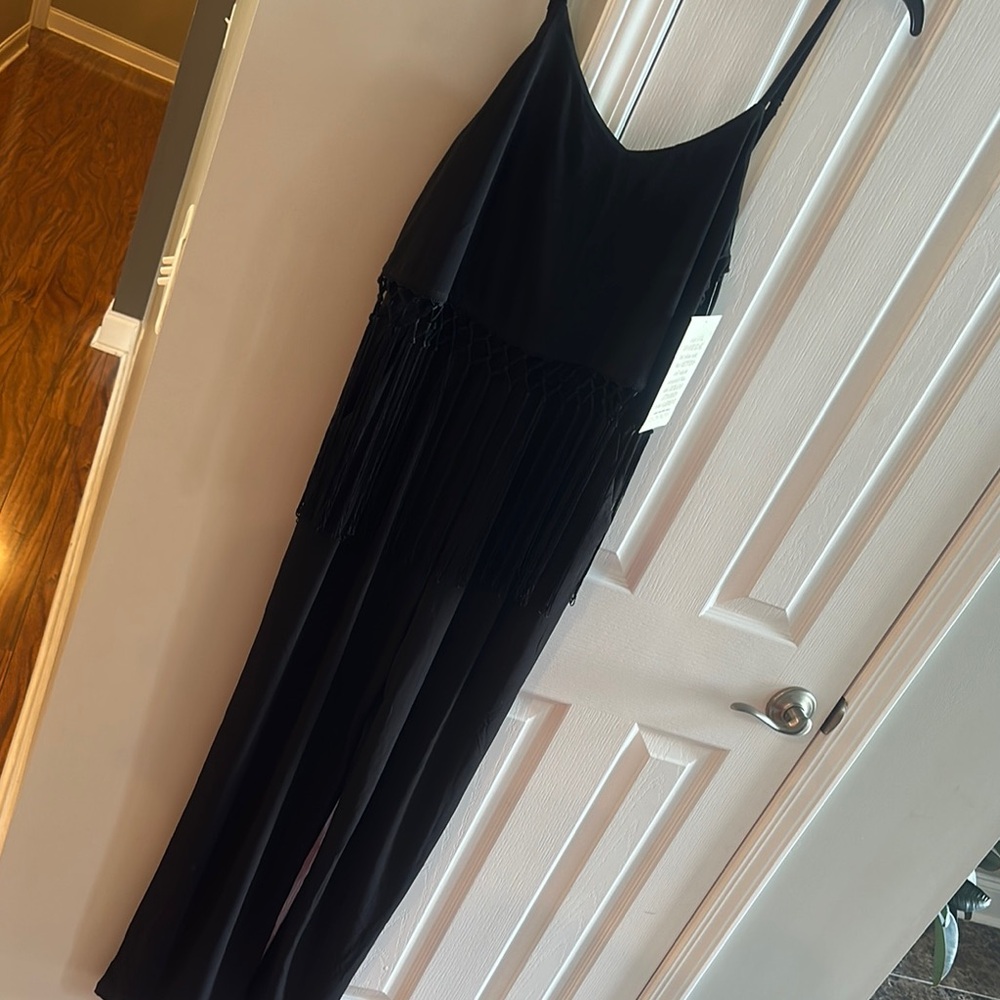Elegant Black Fringe jumpsuit from Boston Proper. New with tags